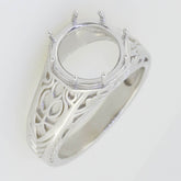 Men's Sterling Silver Semi Mount Ring Setting Round RD 12x12mm Unisex - Syzjewelry